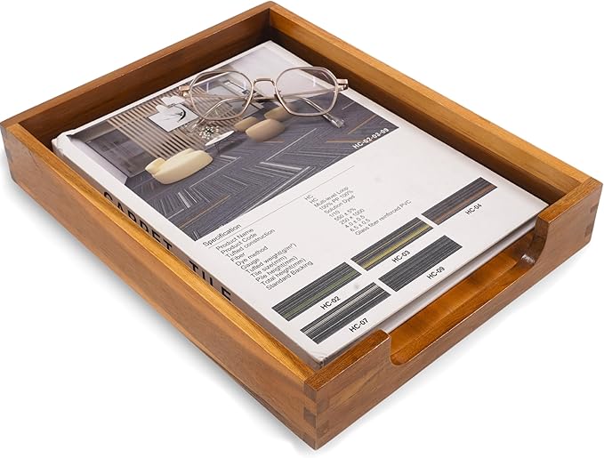KOLWOVEN Wood Letter Tray -Load Documents Tray by KOLWOVEN