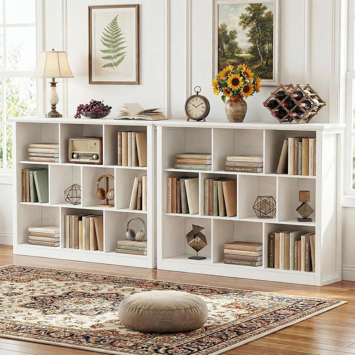 Unikito Cube Storage Organizer, Open Cube Bookshelf with Base, Warm White