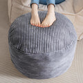 higogogo round stuffed pouf ottoman, corduroy poufs with, main product view