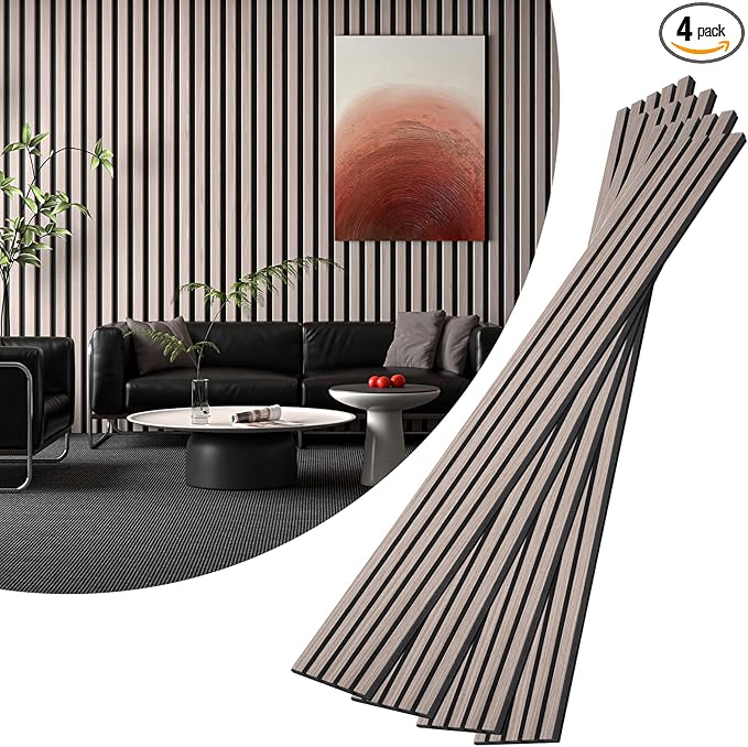VallisCo 4-Piece Wood Slat Acoustic Panels by VallisCo