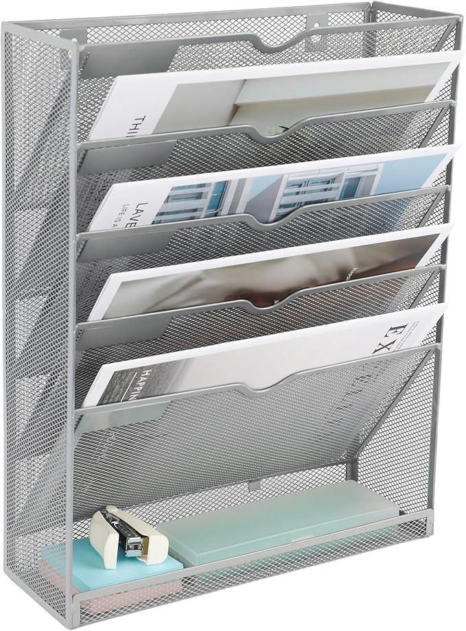 EASEPRES 6 Tier Mesh Hanging Wall File Organizer, Desk Vertical Mail Paper - Image 8