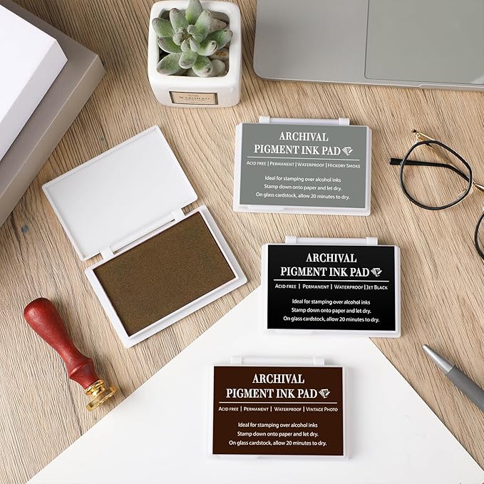 MotiMind 4 Pcs 4 Colors Archival Pigment Waterproof Ink Pad - Image 4