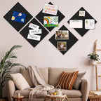 Bouiexye Felt Cork Board Tiles 6 Pack Black Bulletin Boards 12"x12" - Image 6