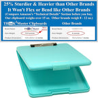 Think2Master Teal Plastic Storage Clipboard. | 25% Heavier & Sturdier| Heavy - Image 2