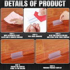 Weysat 12 Pcs Counter Desk Acrylic Panels Holder and 4 Pcs Acrylic Desk Divider - Image 3