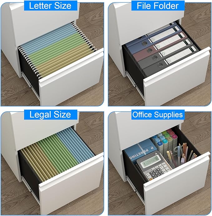 HOMOFFICE 2 Drawer File Cabinet - Image 5