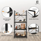 CAPHAUS 4 Tier Bookshelf, 24 Inch Width Free Standing Shelf, Bookcase Shelf - Image 5