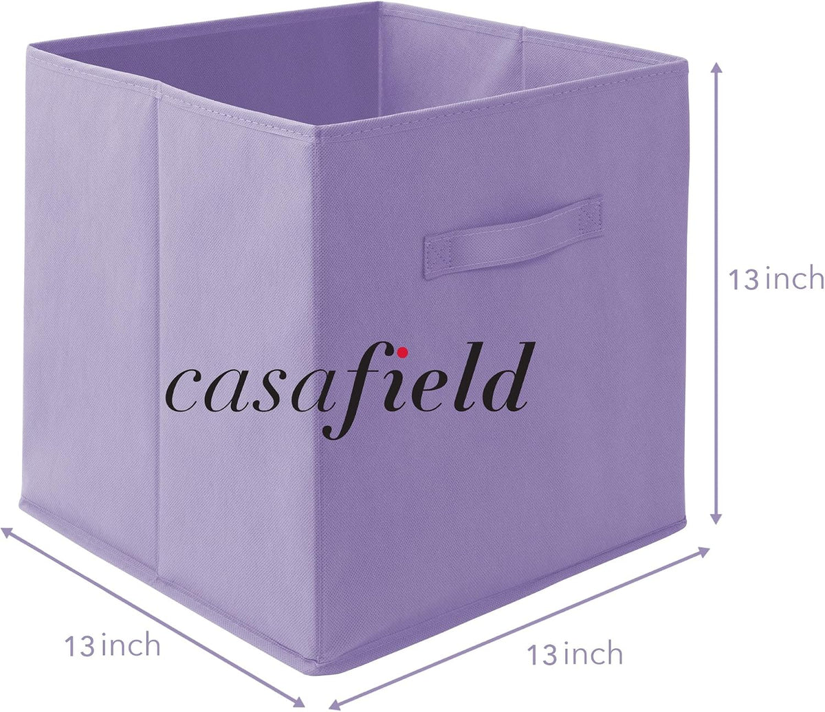 Casafield Set of 12 Collapsible Fabric Cube Storage Bins, Lavender - 13"...