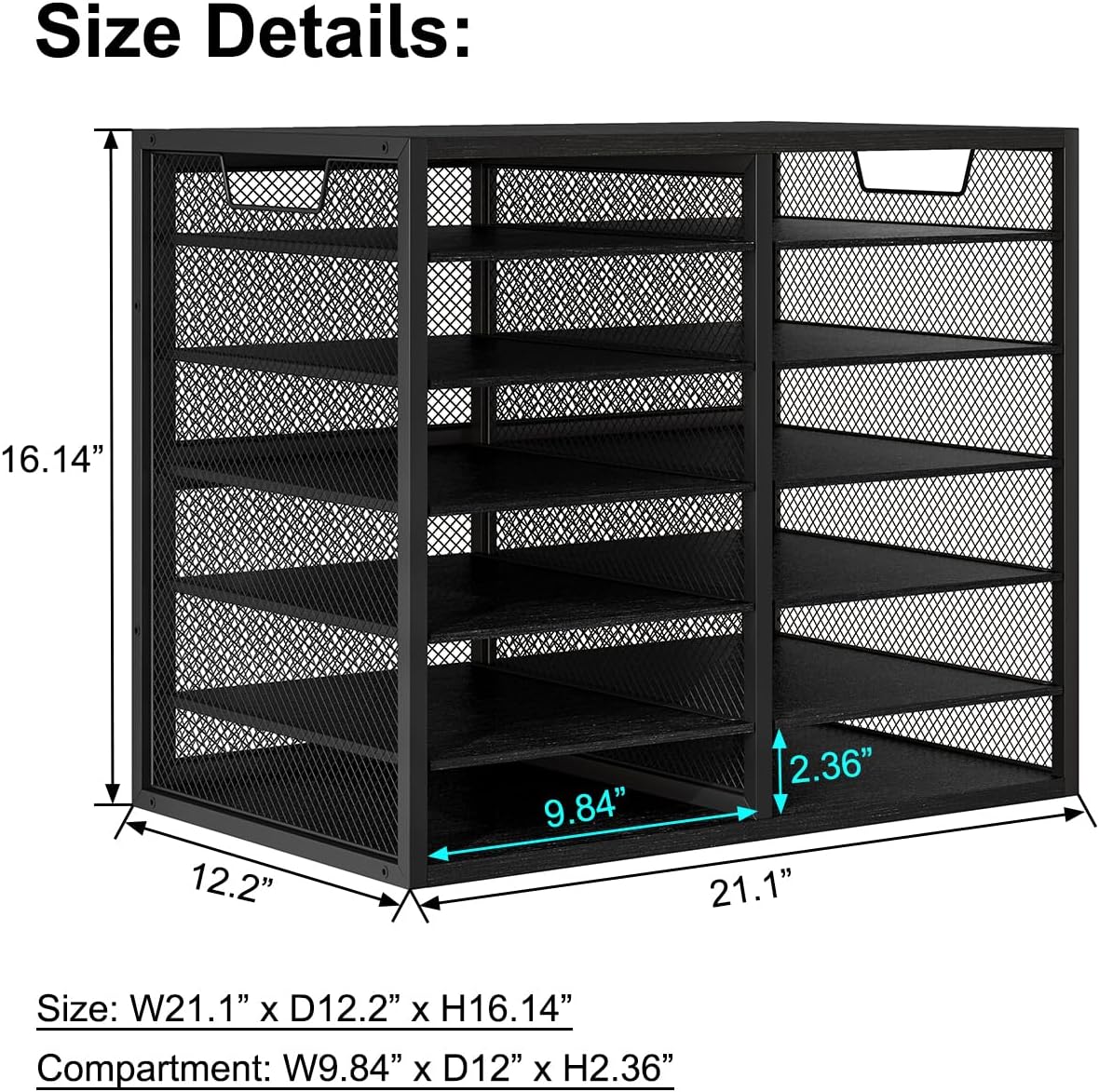 PAG Mass Mail Holder, Adjustable Countertop Literature Organizer, Student Mai...
