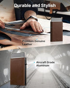 typecase Mens Wallet Card Holder: Pop Up Aluminum Case, Genuine Leather - Image 5