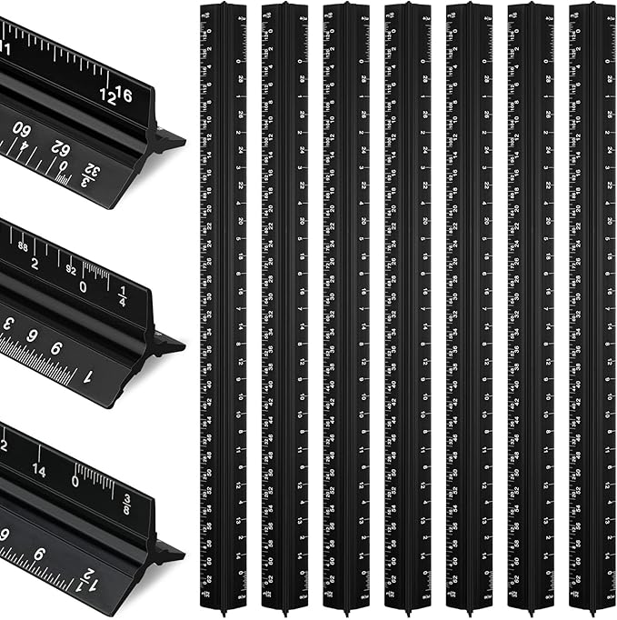 Macarrie 10 Pcs Architectural Scale Triangular Ruler 12" Architect Engineers by Macarrie