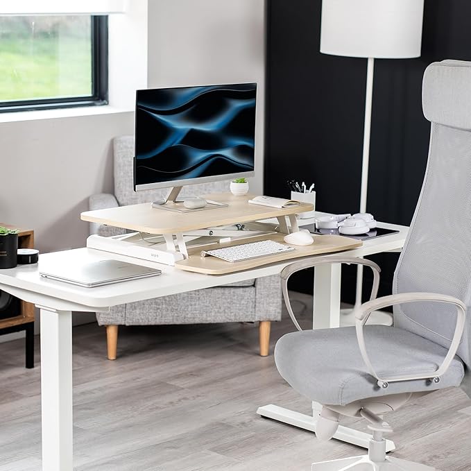 VIVO 28 inch Desk Converter, K Series, Height Adjustable Sit to Stand Riser - Image 8