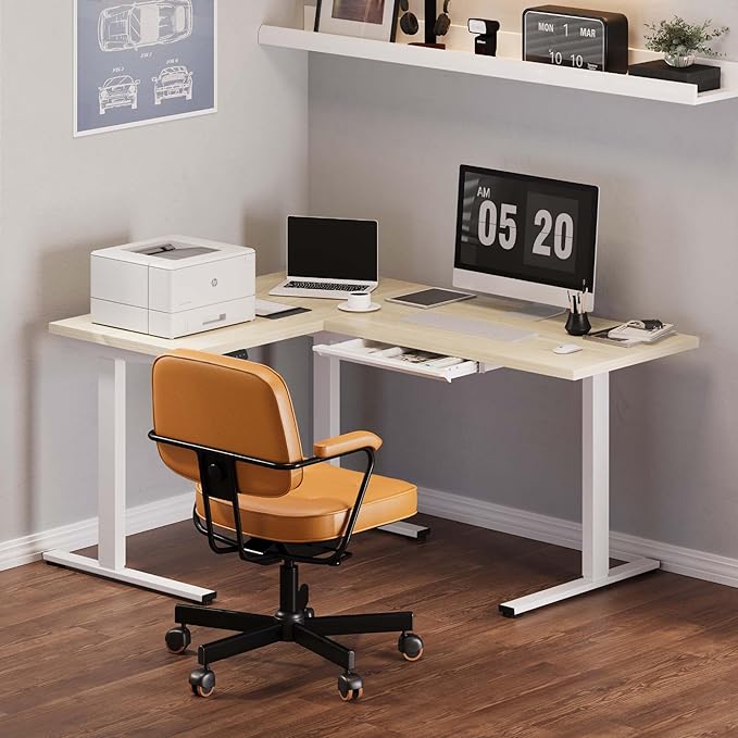 FLEXISPOT L Shaped Standing Desk, 63 x 47 Inch Electric Height Adjustable - Image 2