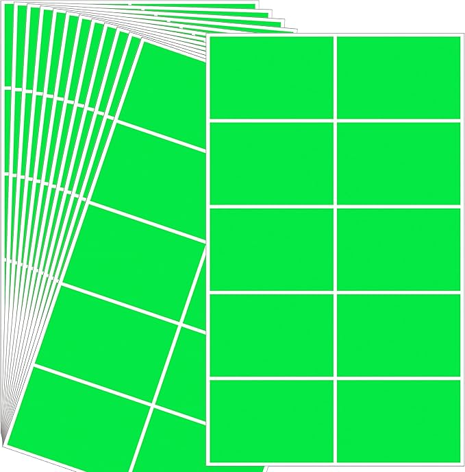 240 Pack Green Label Stickers, Large Name Labels by YSHIHE