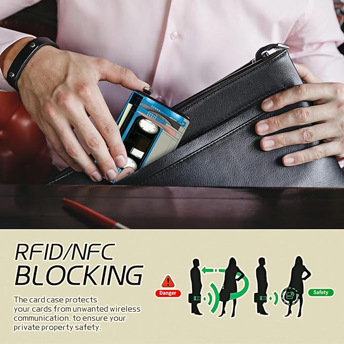 BWEGRHE Small Travel Wallets, RFID Blocking PU Leather Credit Card Holder - Image 3