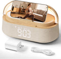 alarm clock bedroom with wireless charger bluetooth speaker, main product view