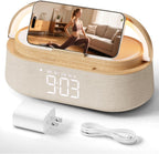 alarm clock bedroom with wireless charger bluetooth speaker, main product view