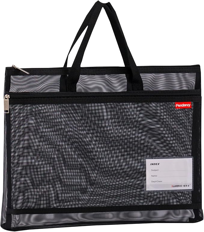 Pendancy Mesh Zipper Pouch A3 Size, Large Double Pocket Lightweight Nylon by Pendancy