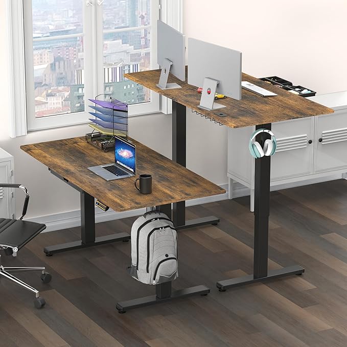 SHW 55 x 28 Inches Electric Height Adjustable Standing Desk - Image 2