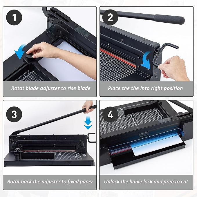 TIANSE Heavy Duty Guillotine Paper Cutter A4 12" Guillotine Paper Cutter 400 - Image 3