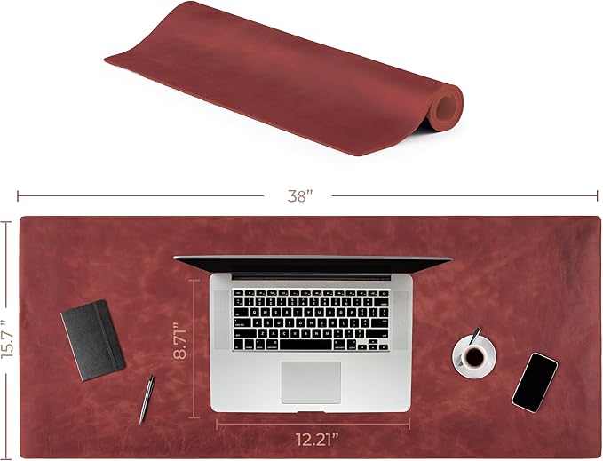 Node Leather Calfskin Leather Desk Pad – Executive Office Desk Mat - Image 6