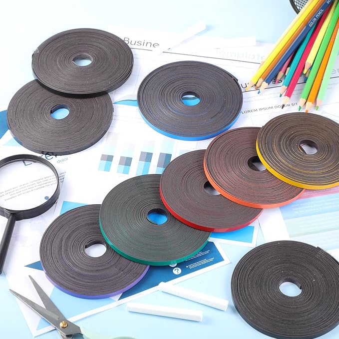 AmazingSpark Magnetic Tape Roll Thin Strips, 0.39 Inch x 66 Feet Magnetic Board - Image 7