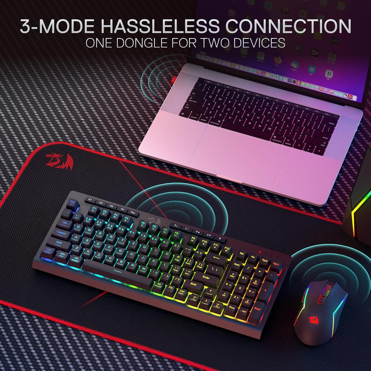 Redragon S142 Combo, K515 PRO Membrane Gaming Keyboard, M693 4800 DPI Mouse