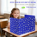 Blue 24-Pack Desk Dividers for Students, Waterproof Plastic Study Carrel Divider - Image 2