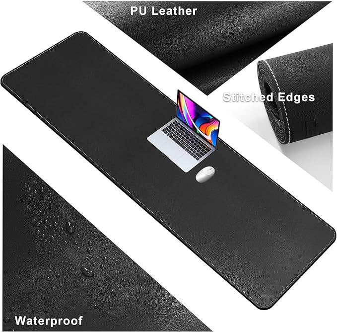 CENNBIE Leather Desk Mat Large, Extended Non-Slip Mouse Pad, Waterproof PU - Image 3