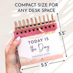 Pink Motivational Desk Flip Calendar with 366 Daily Affirmations for Women | Inspirational Perpetual Desk Calendar, Positive Affirmations & Quotes, Girl Boss Pink Office Decor, Reflection Prompts