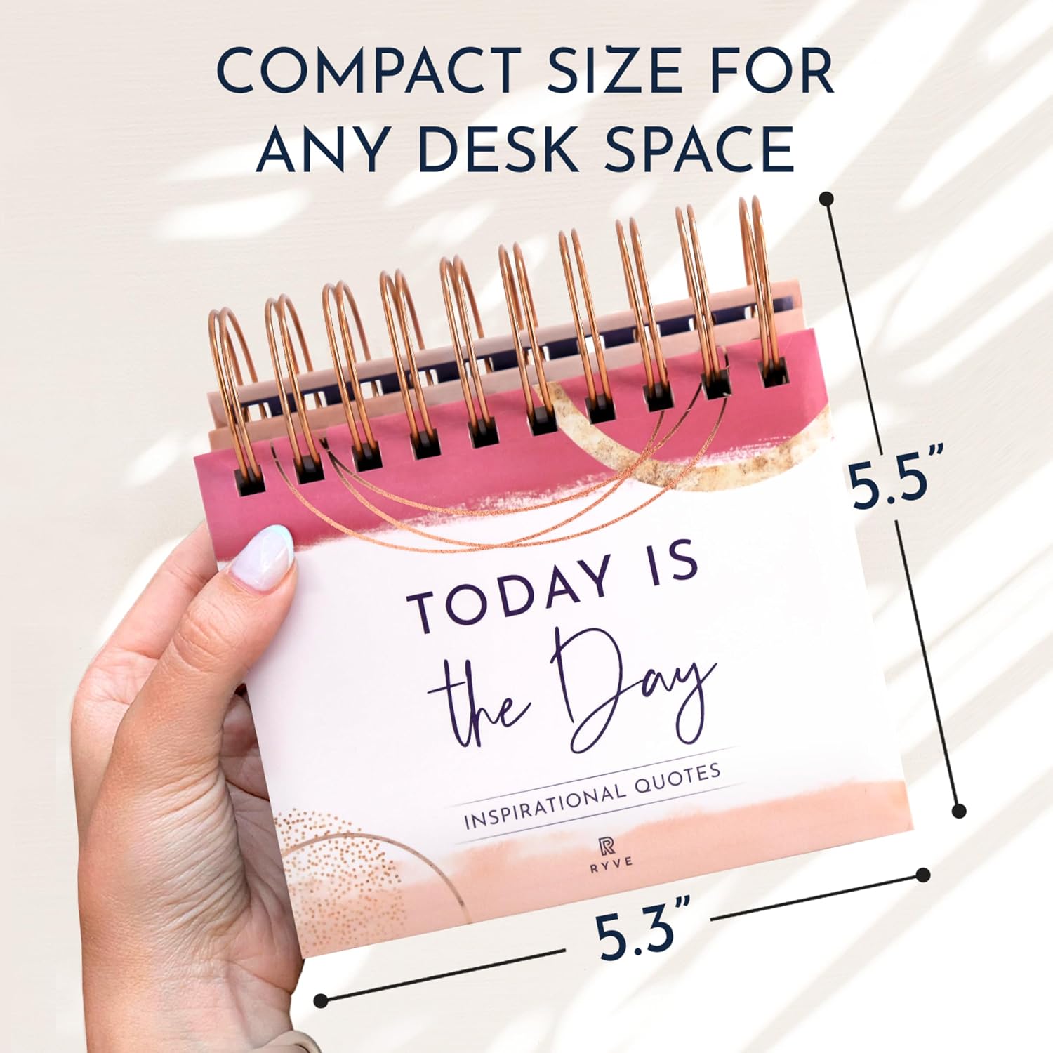 Pink Motivational Desk Flip Calendar with 366 Daily Affirmations for Women | Inspirational Perpetual Desk Calendar, Positive Affirmations & Quotes, Girl Boss Pink Office Decor, Reflection Prompts