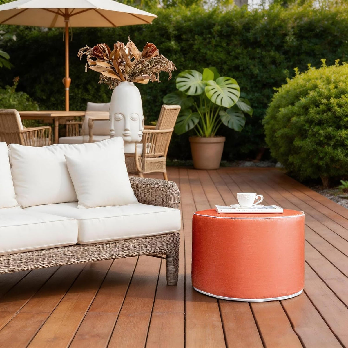 Multipurpose Outdoor Ottoman for Patio 20x14 Inches, Backyard, Additional Sea...