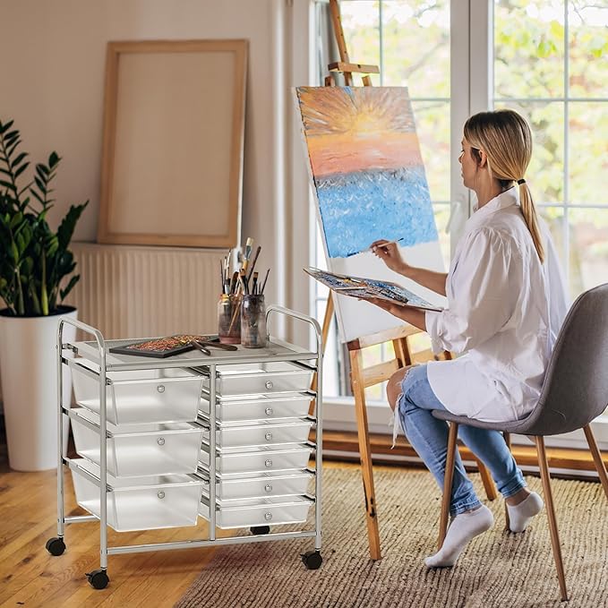 GOFLAME 9-Drawer Rolling Storage Cart, Mobile Utility Cart - Image 7