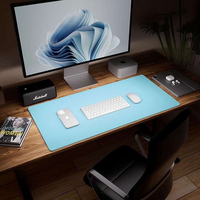 Aothia Double-Sided Desk Pad – 25.6"x13.7" Large Mouse Pad, Leather Desk Mat - Image 3