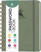 Clever Fox Password Book Spiral – Mini Internet Address & Password Organizer by CleverFox