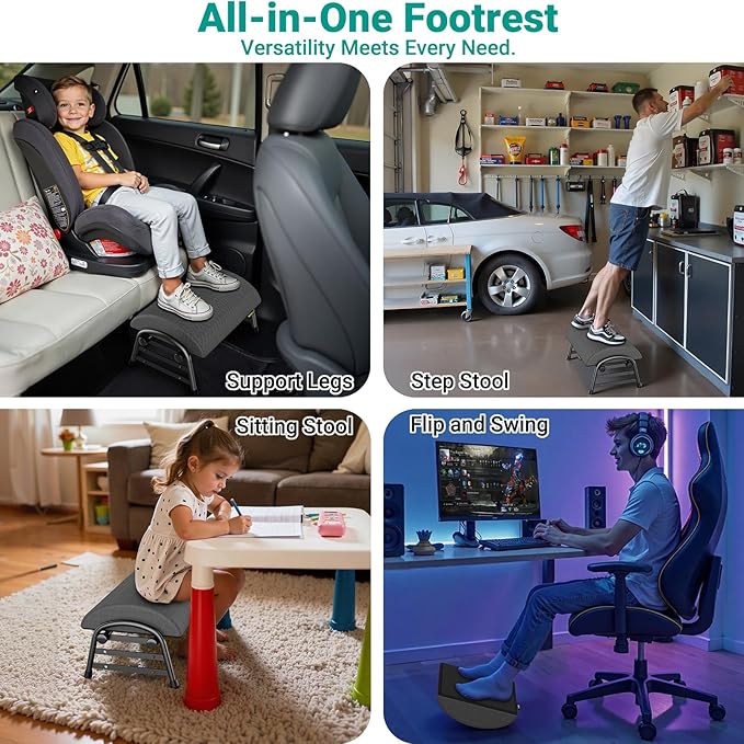 YEASHEIN Adjustable Foot Rest for Under Desk at Work, Ergonomic Under Desk - Image 6