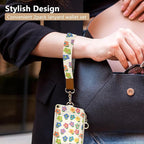 bolimoss 2-in-1 ID Badge Holder & Lanyard Wallet, Cute Floral Lanyard - Image 5