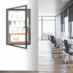 Outdoor Enclosed Bulletin Board, Wall-Mounted Black Aluminum Framed Display Case - Image 7