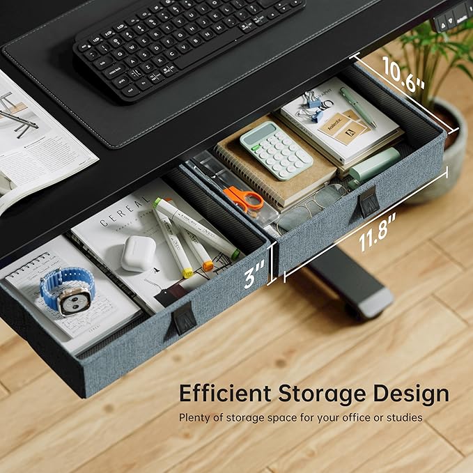Agilestic Standing Desk with 2 Drawers, Adjustable Height Electric Desk with - Image 5