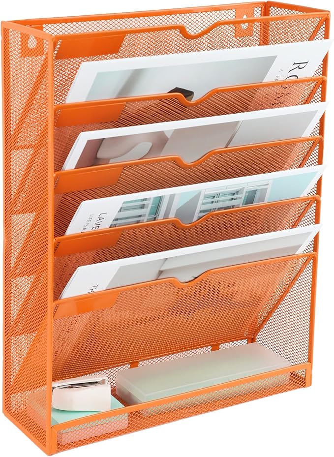 EASEPRES 6 Tier Mesh Hanging Wall File Organizer, Desk Vertical Mail Paper - Image 8