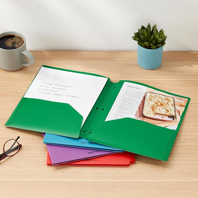 Amazon Basics Plastic 3 Hole Punch Folders - Image 6