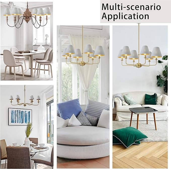 TAaMTYH small lamp shade chandelier shades set of 3，Fabric Lampshade - Image 6