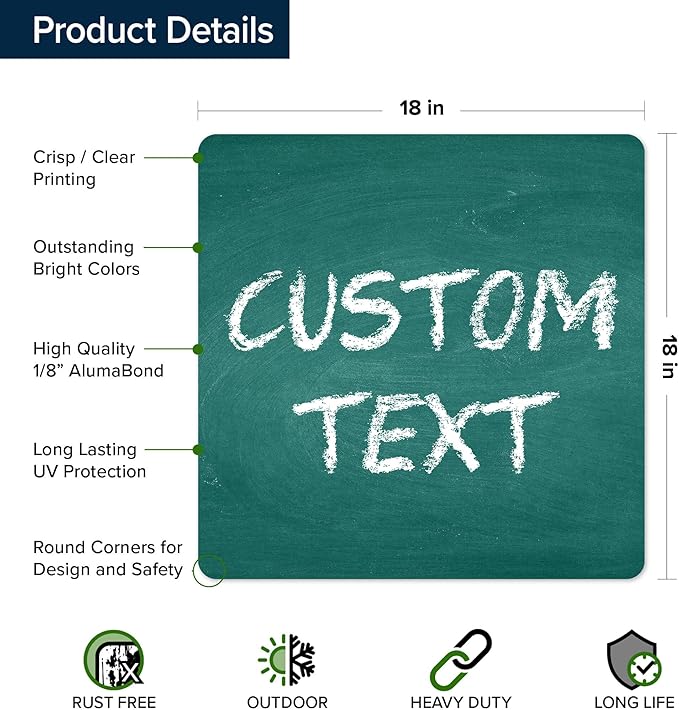 Custom Sign, Custom Street Sign, 11 Font Colors, 13 Font Styles, 4 Hole Options - Image 6