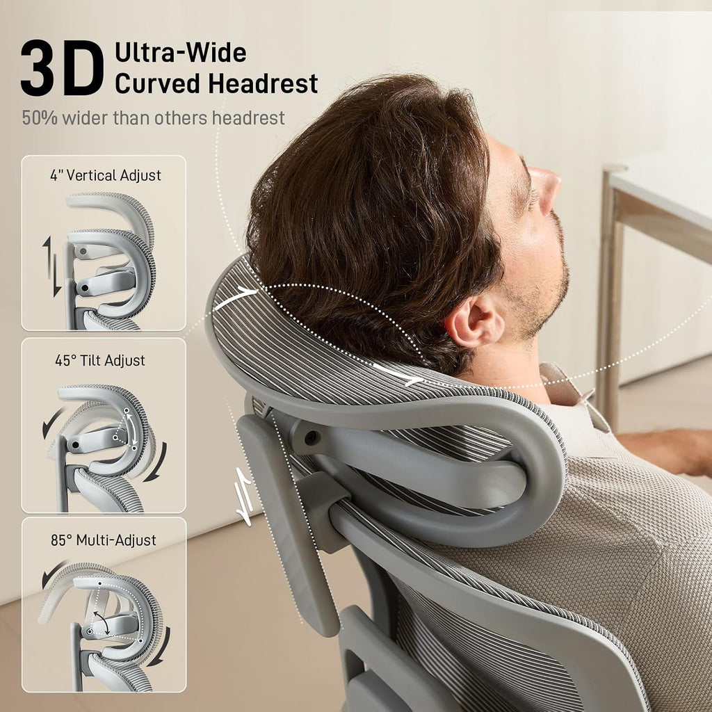 flow360 ergonomic mesh office chair with footrest, big&tall, front angle view