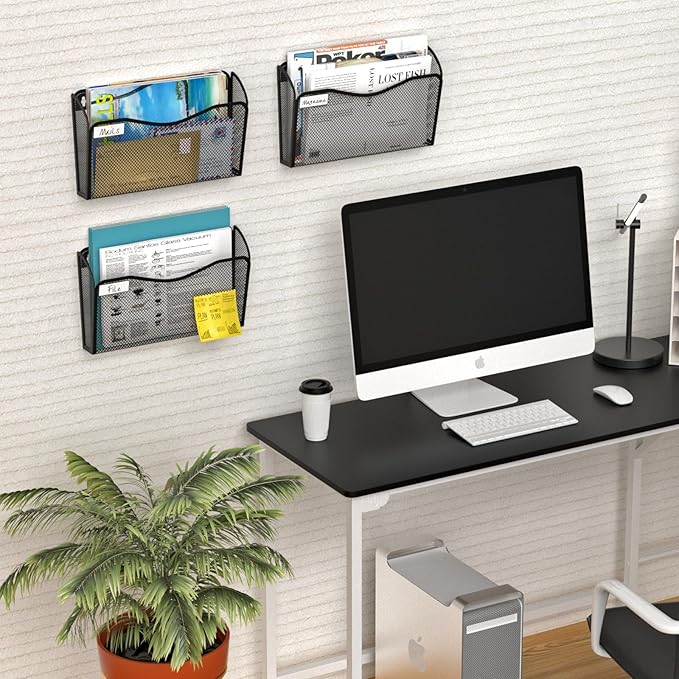 BOHDK Wall File Organizer, Mesh Hanging File Organizer, Home Office - Image 2