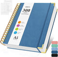 Bullet Dotted Journal Spiral Notebook, 300 Pages Leather Notebooks by OMEYA