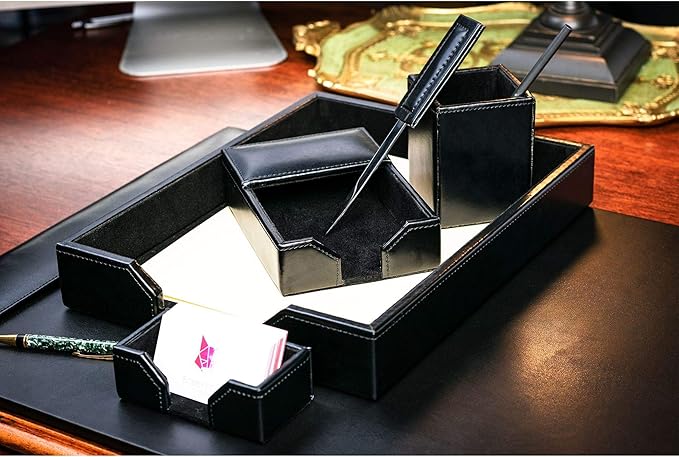 DACASSO Bonded Leather Desk Set - Image 4