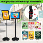 INNOVSIGN 6Packs Adjustable Pedestal Sign Holder Stand 8.5''x11'', Floor - Image 2