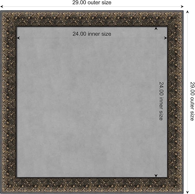 Amanti Art Black Framed Magnetic Board 29x29 Medium Vision Board - Image 3