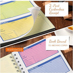 Fullhawl 1 Pcs Spiral Bound Phone Message Book 5-1/2" x 11" 2 Part Colorful - Image 4